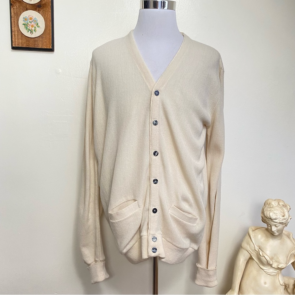 Vintage Knit Cream 90s Dad Grandpa Sweater